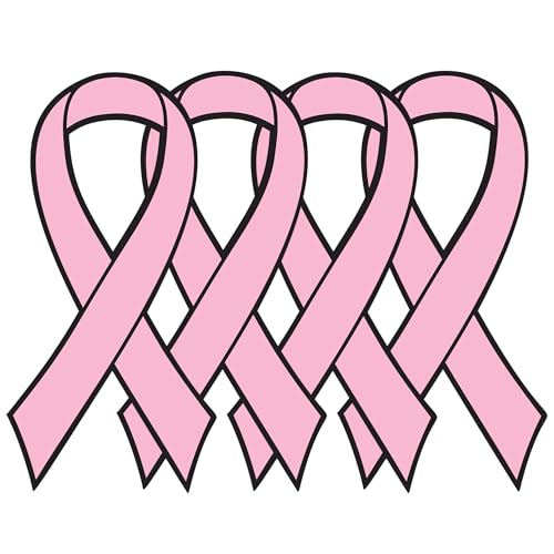 Magnet Me Up Pink Ribbon Magnet 3.5"x7" Breast Cancer Awareness - 4 Pack, UV Printed Vinyl, Waterproof Car Magnetic Decal, Strong Hold, Ribbon Magnet for Car, Fridge, Crafted in USA
