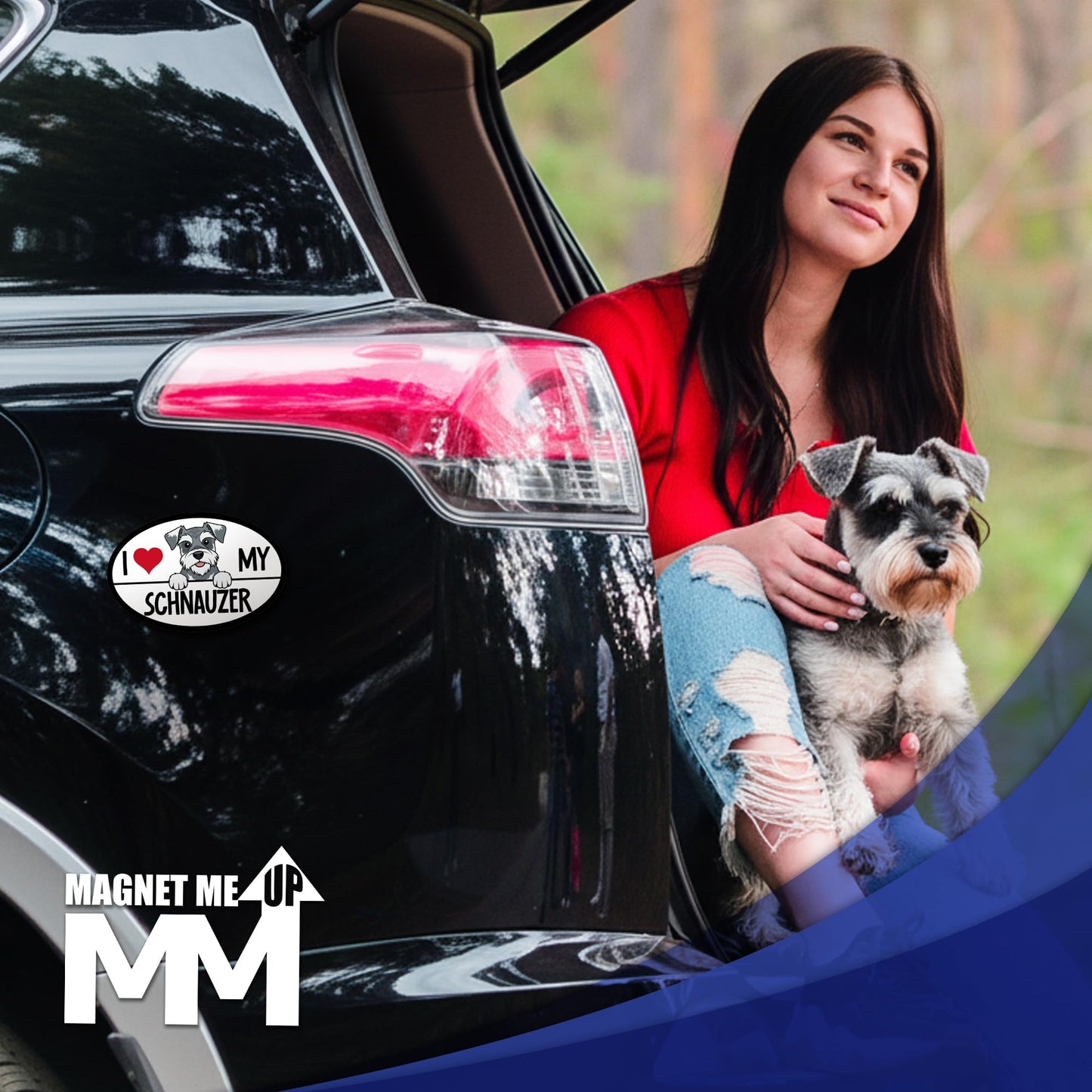 Magnet Me Up I Love My Schnauzer Car Magnet 4x6 Inches Oval-Shaped, Ideal Gift Magnetic Decal for Cars, Trucks and SUVs, Waterproof Outdoor Accessory, Durable UV-Printed Vinyl, Crafted in USA