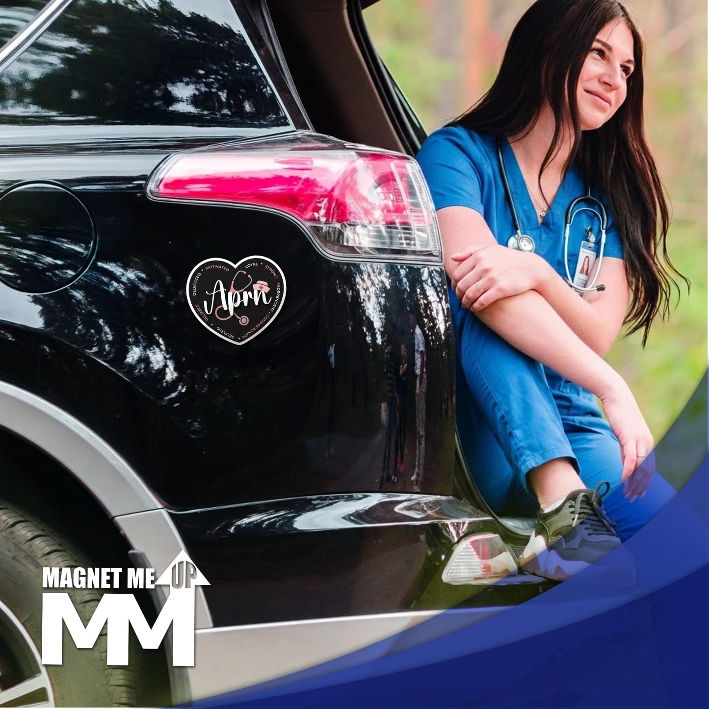 Magnet Me Up APRN (Advanced Practice Registered Nurse) Car Magnet - 5" x 5" Heart Shaped Magnetic Decal for Cars and Lockers, Ideal Accessory Gift, UV-Printed, Vinyl, Crafted in USA