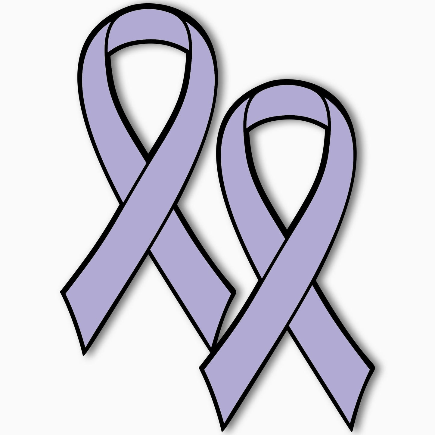 Magnet Me Up Lavender Ribbon Cancer Awareness Car Magnet Decal 3.5"x7" - 2 Pack, Support All Cancer Awareness Magnetic Vinyl for Car, Truck, SUV, Locker or Refrigerator, Made in USA