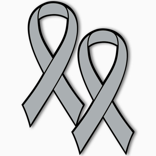 Magnet Me Up Brain Cancer Awareness Grey Ribbon Car Magnet Decal, 2 Pack, 3.5"x7" - UV Printed Automotive Magnet for Cars, Trucks & SUVs - Support Fundraisers, Awareness Events, Made in USA