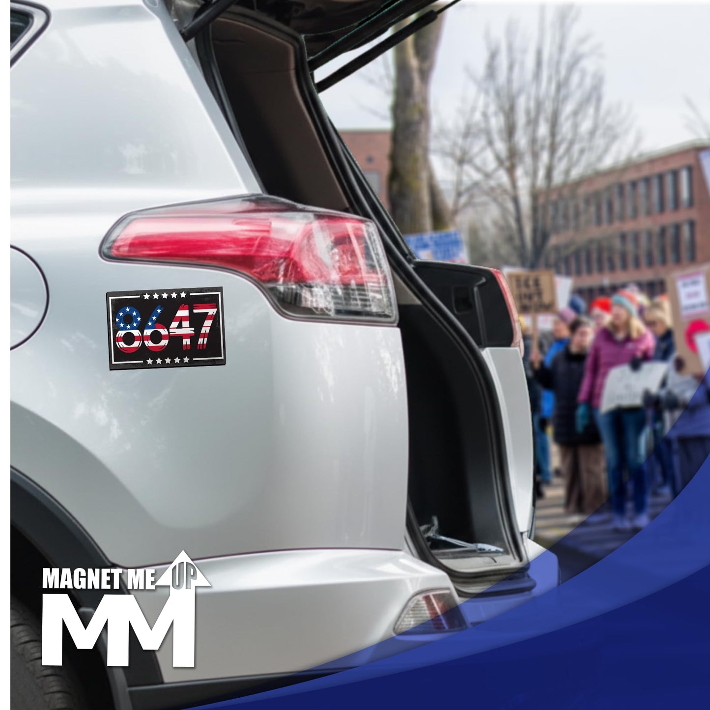 Magnet Me Up 8647 Car Magnet Anti Trump Sign, Political Magnet for Cars, 4"x6" Rectangle - Patriotic American Flag Magnetic Vinyl, Weatherproof UV Printed, Protest Magnet, Made in USA