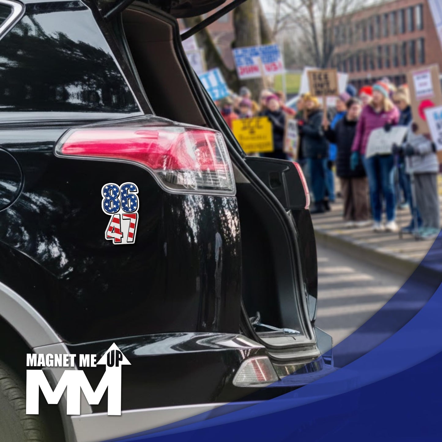 Magnet Me Up 8647 Anti-Trump Sign 3"x6" Car Magnet, Patriotic Stars and Stripes Political Magnetic Decal for Cars, Waterproof UV Printed Vinyl Election Accessory, Made in USA