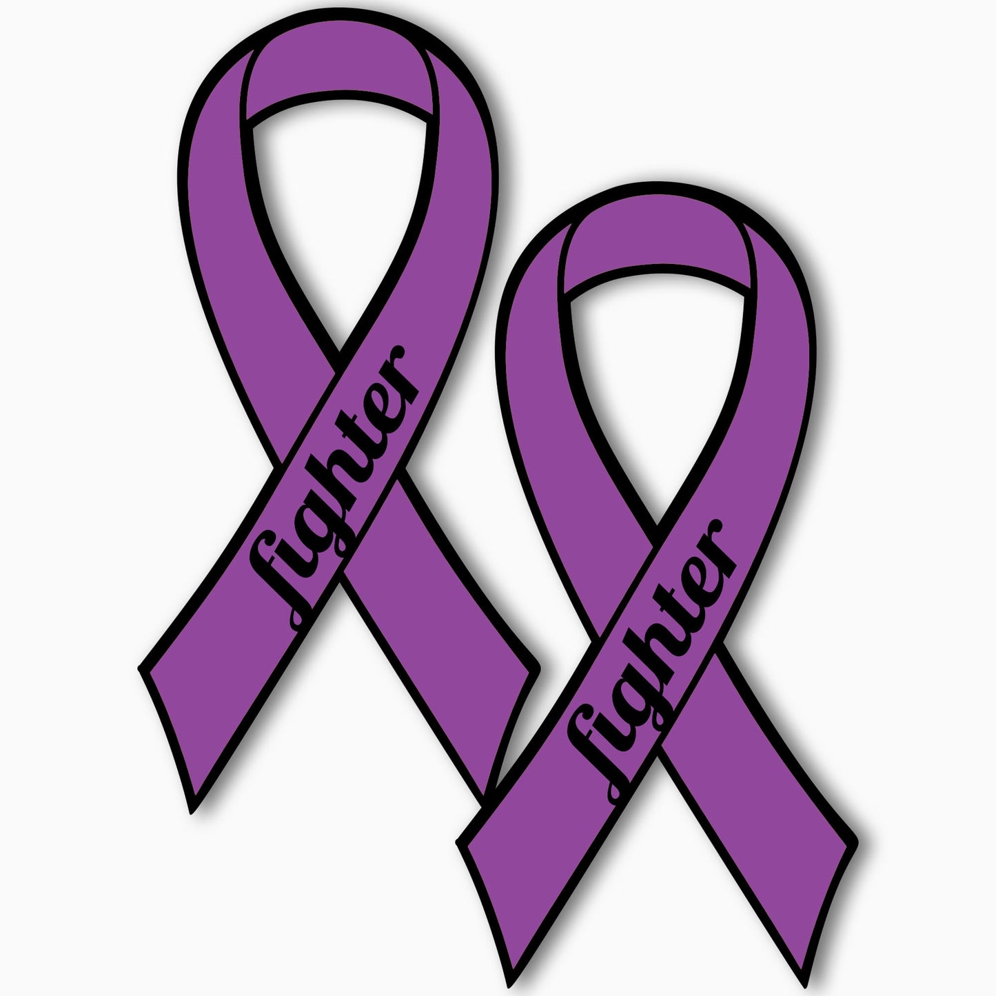 Magnet Me Up Support Pancreatic and Leiomyosarcoma Cancer Fighter Purple Ribbon Magnet Decal, 3.5"x7" - 2 Pack, Heavy Duty Automotive Magnet for Car Truck SUV, Crafted in USA