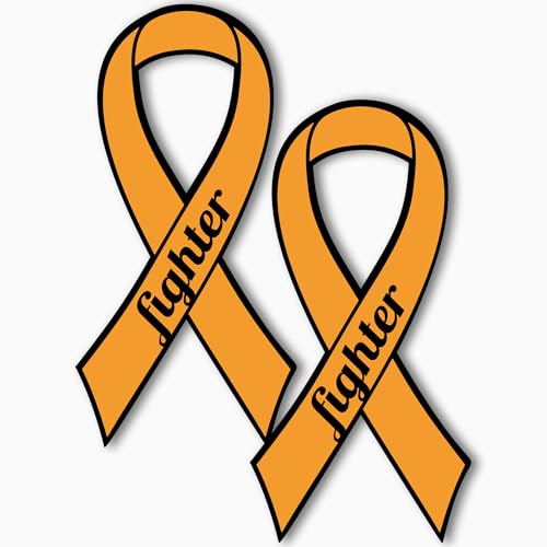 Magnet Me Up Support Leukemia and Kidney Cancer Fighter Orange Ribbon Magnet Decal 3.5x7 Inches, 2 Pack Automotive Magnet for Car Truck SUV Support Loved Ones with Comforting Items Crafted in USA