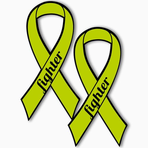 Magnet Me Up Support Non-Hodgkins Lymphoma Cancer Fighter Lime Ribbon Magnet Decal 3.5 x7 Inches, 2 Pack Automotive Magnet for Car Truck SUV Support Loved Ones with Comforting Item Crafted in USA