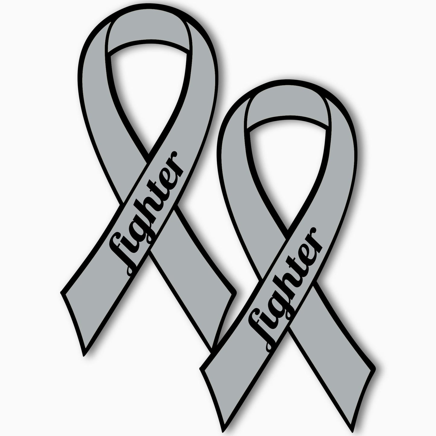 Magnet Me Up Support Brain Cancer Fighter Grey Ribbon Magnet Decal, 3.5x7 Inches, 2 Pack Automotive Magnet for Car Truck SUV Any Magnetic Surface Gift of Empathy Encourage Bravery Crafted in USA
