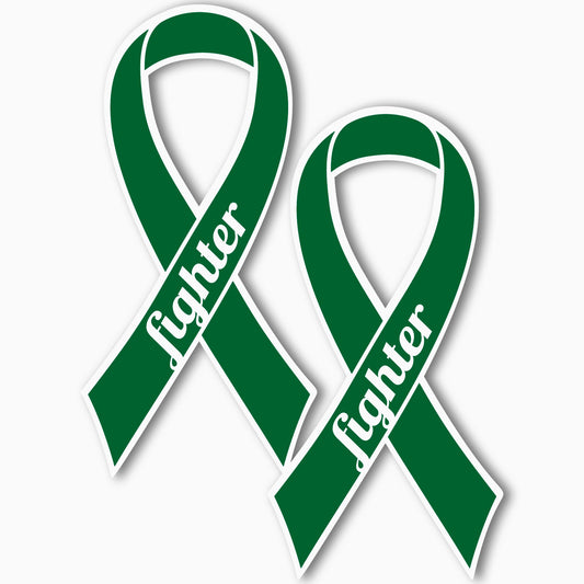 Magnet Me Up Support Liver Cancer Fighter Green Ribbon Magnet Decal, 3.5x7 Inches, 2 Pack Automotive Magnet for Car Truck SUV Any Magnetic Surface Gift of Empathy Encourage Bravery Crafted in USA