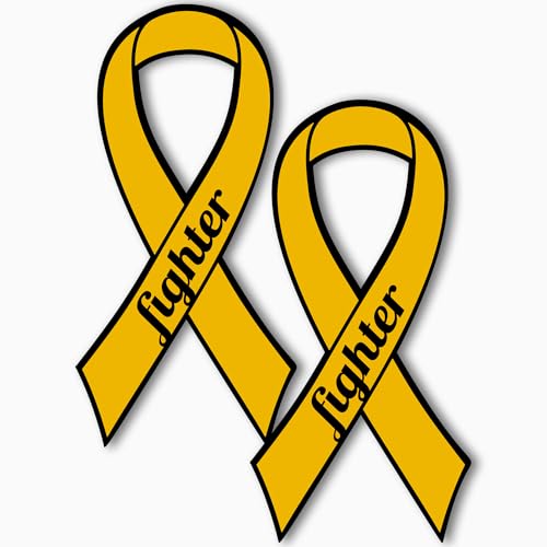 Magnet Me Up Support Childhood Cancer Fighter Gold Ribbon Magnet Decal, 3.5x7 Inches, 2 Pack Automotive Magnet for Car Truck SUV, Any Magnetic Surface, Gift of Empathy, Encourage Crafted in USA
