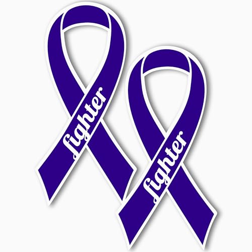 Magnet Me Up Support Hodgkins Lymphoma and Testicular Cancer Fighter Violet Ribbon Magnet Decal, 3.5x7 Inches, 2 Pack Automotive Magnet for Car Truck SUV, Gift of Empathy, Encourage, Crafted in USA