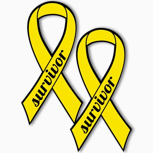 Magnet Me Up Support Bladder Cancer Survivor Yellow Ribbon Magnet Decal 3.5x7 Inches, 2 Pack Heavy Duty Automotive Magnet for Car Truck SUV Celebration of Strength Admiring Survivors Crafted in USA