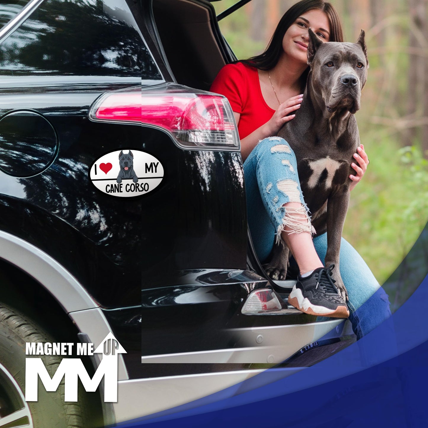 Magnet Me Up I Love My Cane Corso Car Magnet, 4x6 Oval Automotive Dog Magnet, Heavy Duty Waterproof UV Resistant Italian Mastiff Vehicle Magnet, Pet Lover Gift for Truck SUV Car, Made in USA