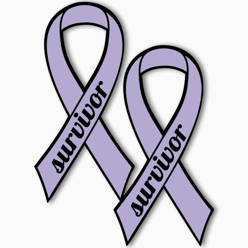 Magnet Me Up Support All Cancer Survivor Lavender Ribbon Magnet Decal, 3.5x7 Inches, 2 Pack Heavy Duty Automotive Magnet for Car Truck SUV, Celebration of Strength Admiring Survivor Crafted in USA