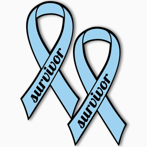 Magnet Me Up Prostate Cancer Survivor Aqua Ribbon Magnet Decal, 3.5x7 Inches, 2 Pack Automotive Magnet for Car Truck SUV, Any Magnetic Surface, Celebration of Strength Survivors, Crafted in USA