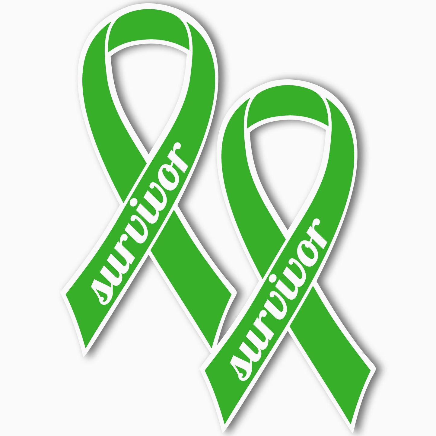 Magnet Me Up Support Gallbladder Cancer Survivor Kelly Green Ribbon Magnet Decal, 3.5x7 Inches, 2 Pack Automotive Magnet for Car Truck SUV, Celebration of Strength Admiring Survivors, Made in USA