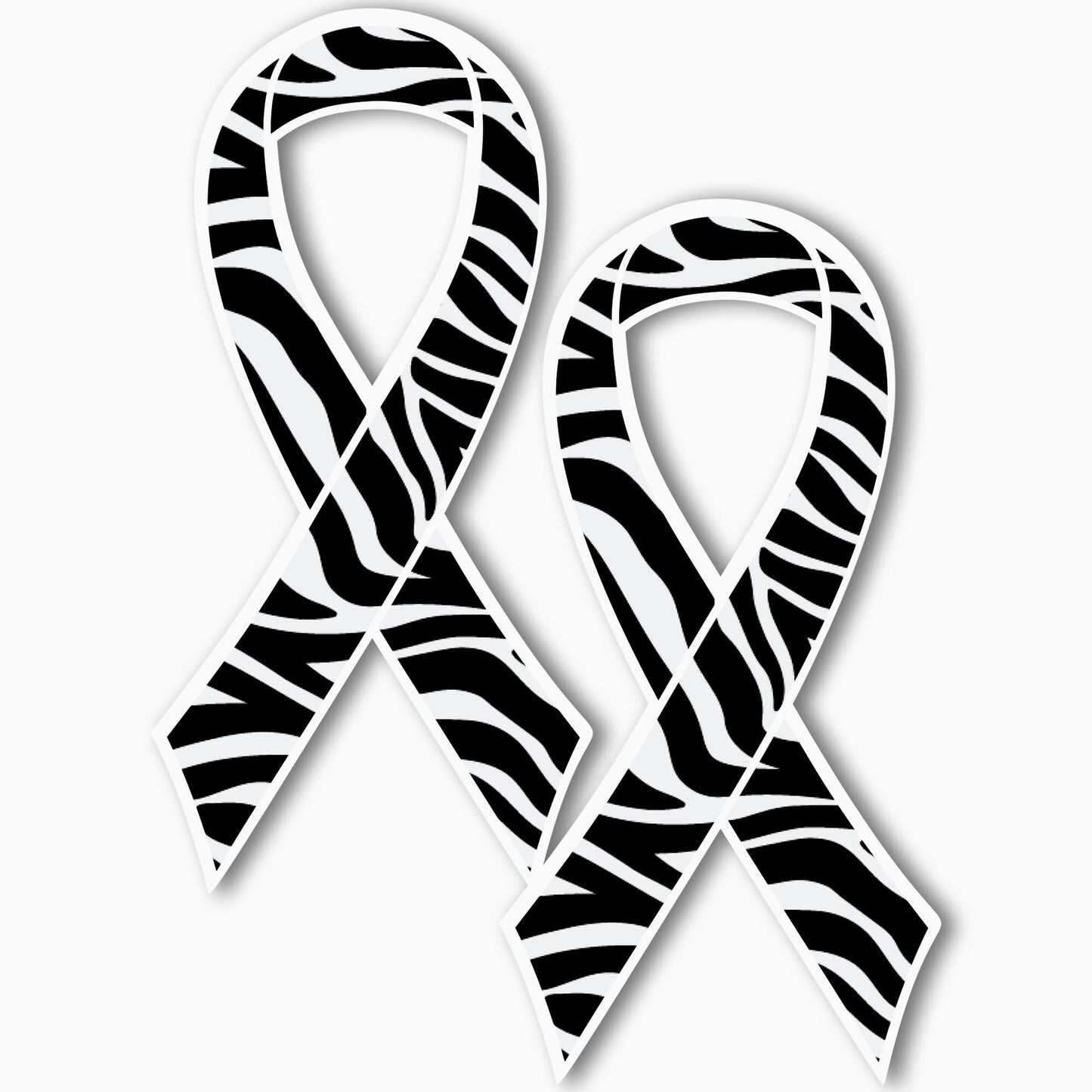 Magnet Me Up Carcinoid Cancer Awareness Zebra Ribbon Magnet Decal, 3.5x7 Inches, 2 Pack Heavy Duty Magnet for Car Truck SUV, Any Magnetic Surface, Showing Support or Fundraising, Crafted in USA