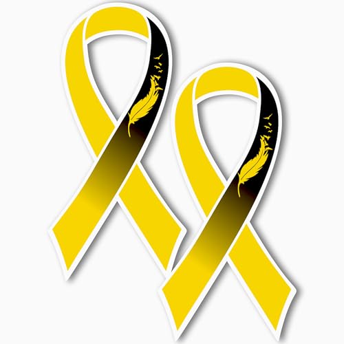 Magnet Me Up Bone Cancer Awareness Magnet - Yellow Ribbon Magnetic Decal for Cars - 3.5x7 Inches, Durable UV-Printed Vinyl, Weatherproof, Support - Full Color, for Fridge, Lockers, Made in The USA