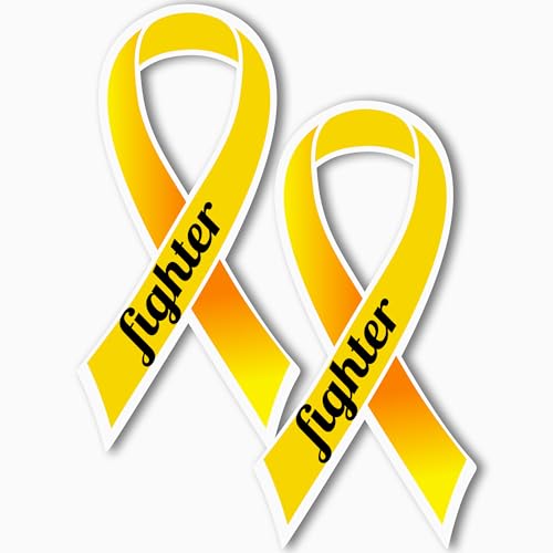 Magnet Me Up Bone Cancer Fighter Magnet - Yellow Ribbon Magnetic Decal for Cars - 3.5x7 Inches, Durable UV-Printed Vinyl, Weatherproof, Support - Full Color, for Fridge, Lockers, Made in The USA