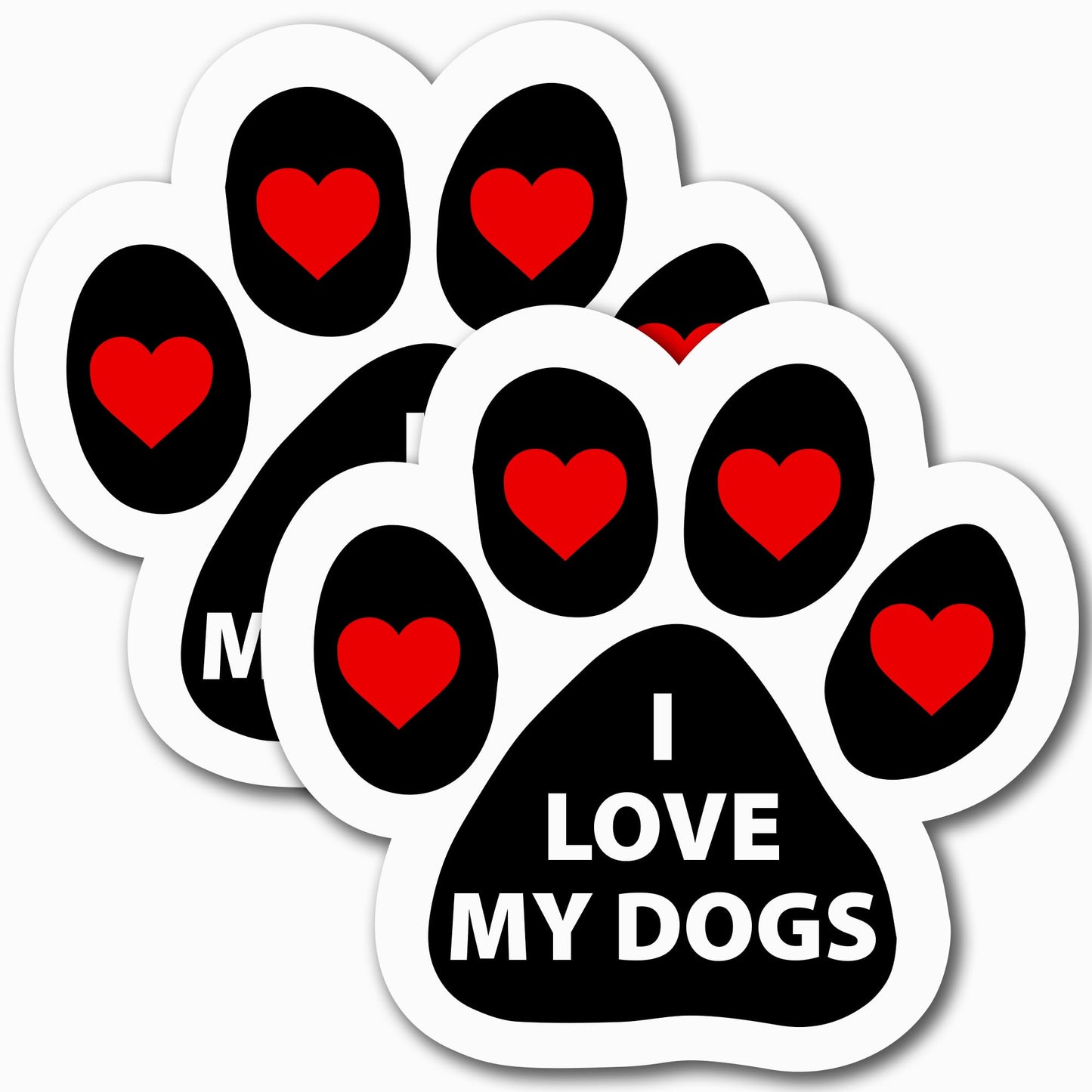 Magnet Me Up: I Love My Dogs with Heart Pawprint Magnet Decal, 5 Inch, 2 Pack, Heavy Duty Automotive Magnet - Display Your Love for Dogs with a Heartfelt Touch - Perfect for Car, Truck, SUV