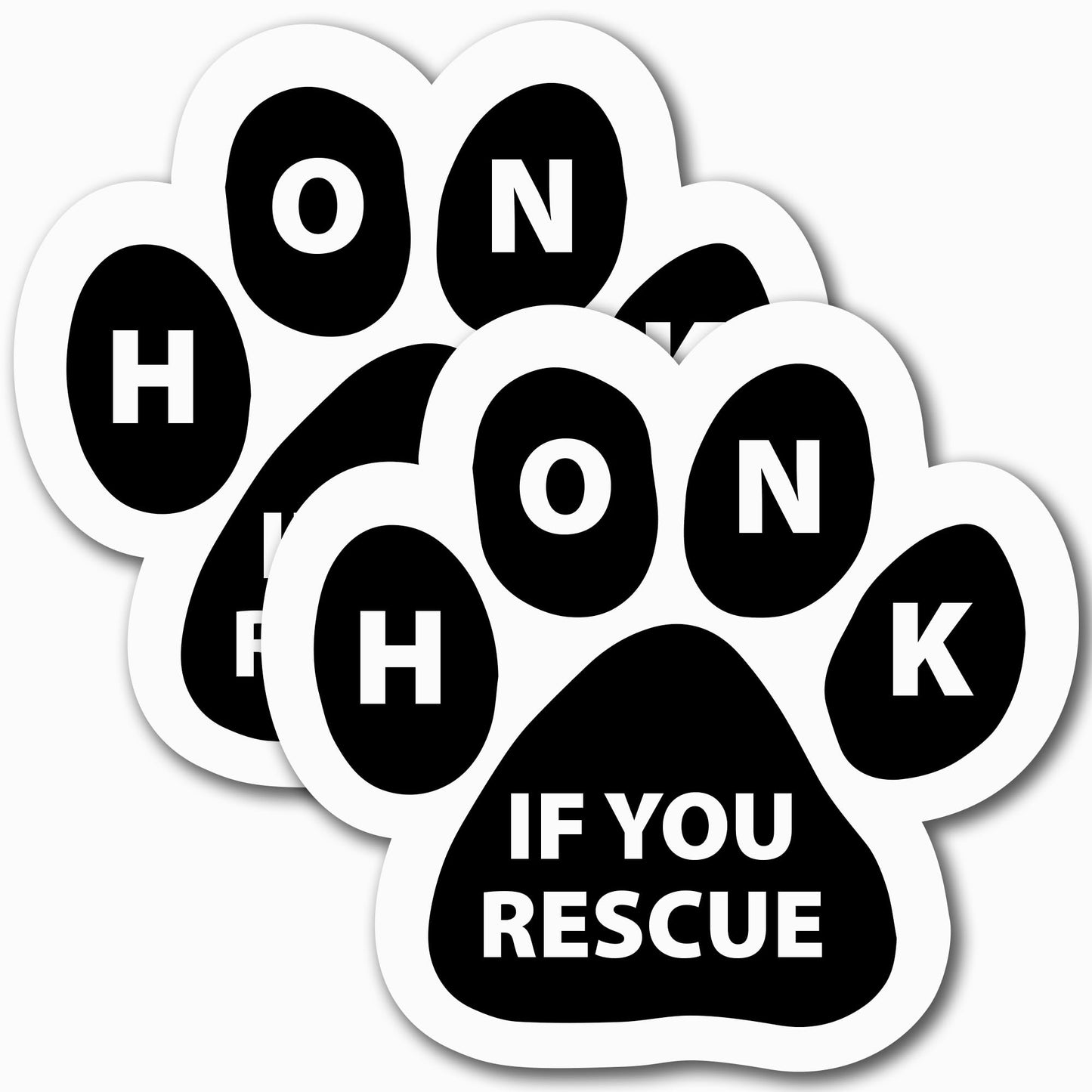 Magnet Me Up Honk if You Rescue Pawprint Magnet Decal, 5 Inch, 2 Pack, Heavy Duty Automotive Accessory Magnet for Cars, Trucks, and SUVs, UV- Printed, Vinyl, Crafted in USA
