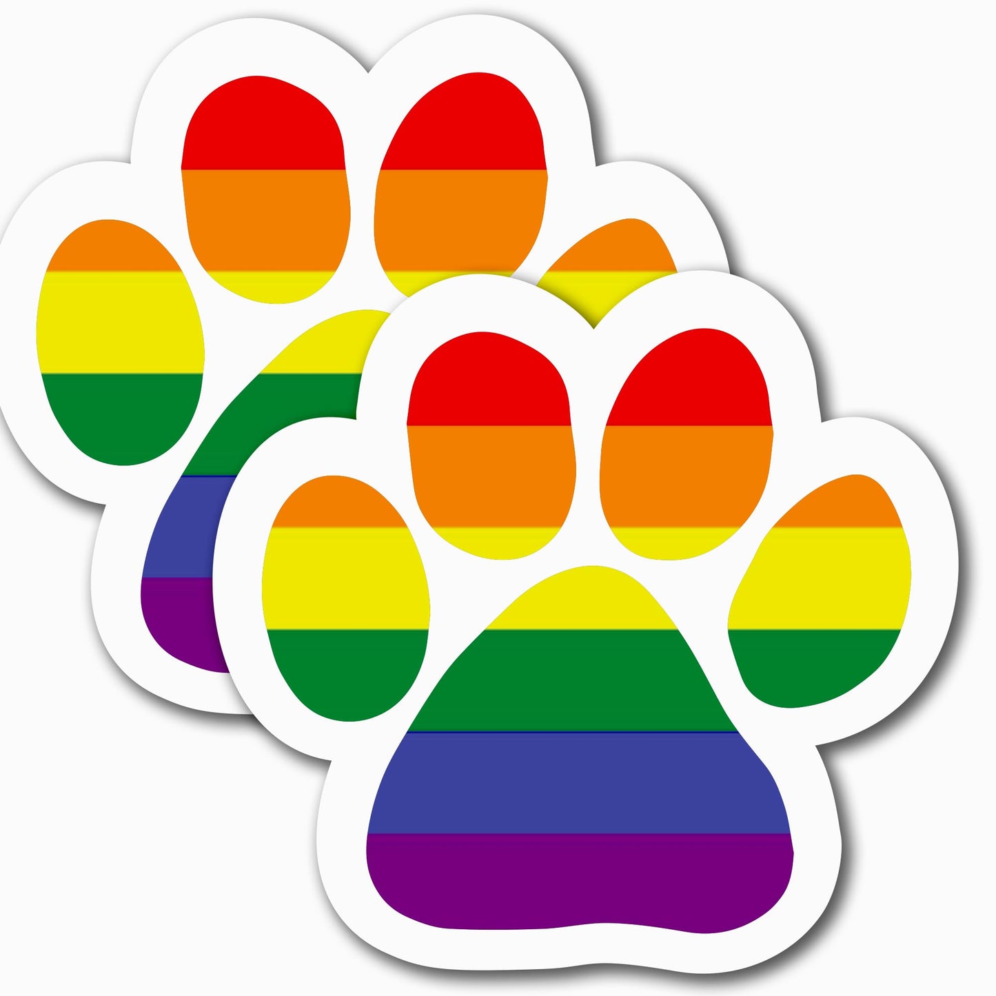Magnet Me Up Blank LGBTQ Gay Pride Pawprint Magnet Decal, 5 Inch, 2 Pack Heavy Duty Automotive Magnet for Car Truck SUV, Refrigerator, Mailboxes, Various Other Surfaces Everyday Use Pride Puppy Dog