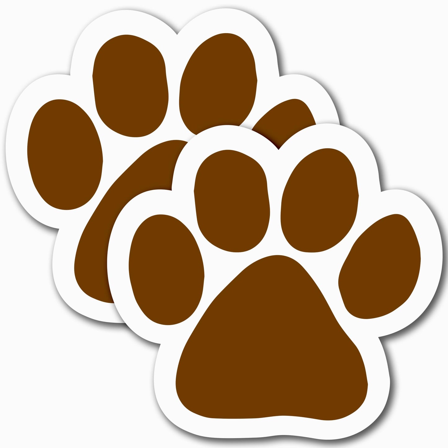 Magnet Me Up Brown Pawprint Magnet Decal, 5 Inch, 2 Pack, Heavy Duty Automotive Accessory, Magnet for Cars, Trucks and SUVs, Full Color UV Printed, Vinyl, Crafted in USA