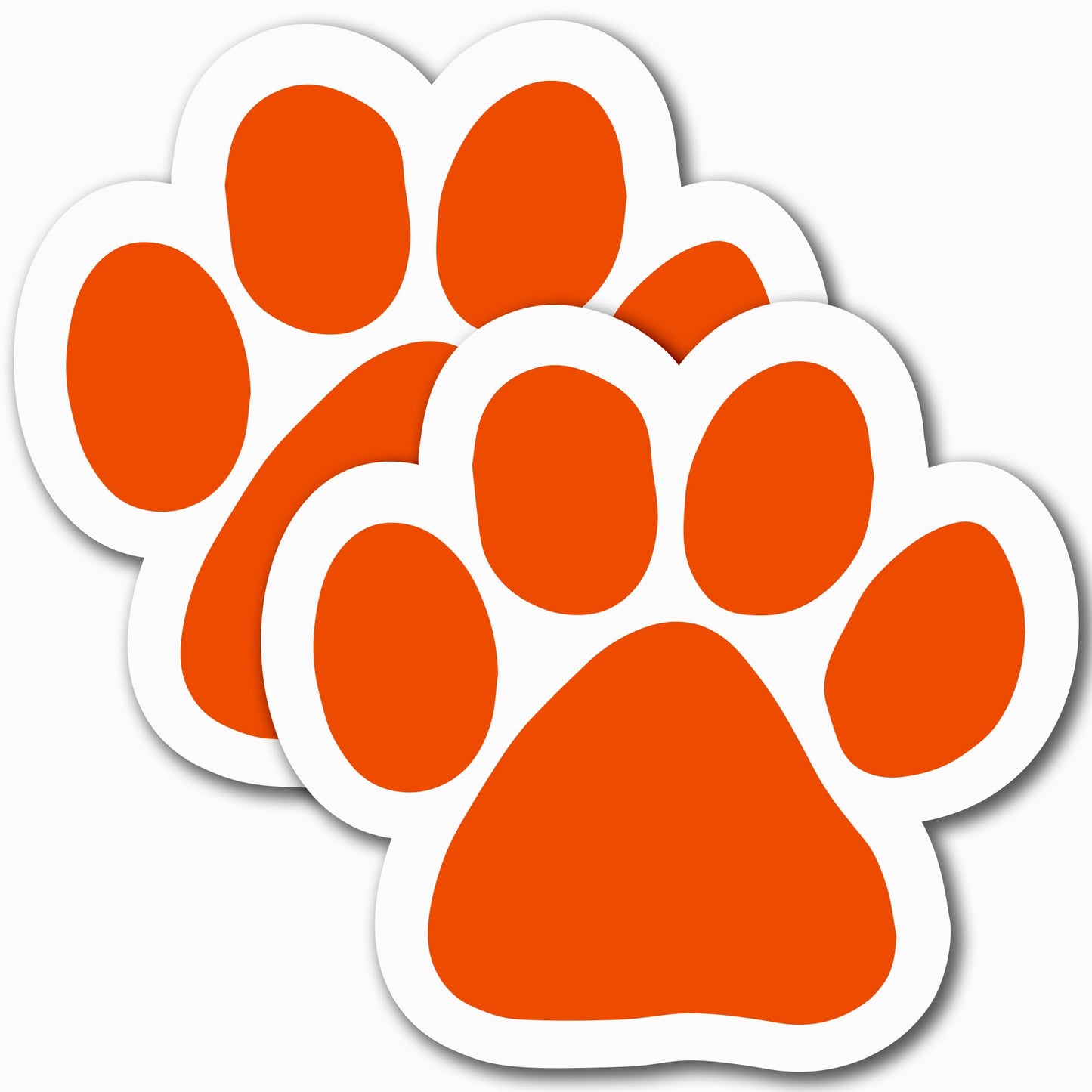 Magnet Me Up Orange Pawprint Magnet Decal, 5 Inch, 2 Pack, Heavy Duty Automotive Accessory, Magnet for Cars, Trucks and SUVs, Full Color UV Printed, Vinyl, Crafted in USA