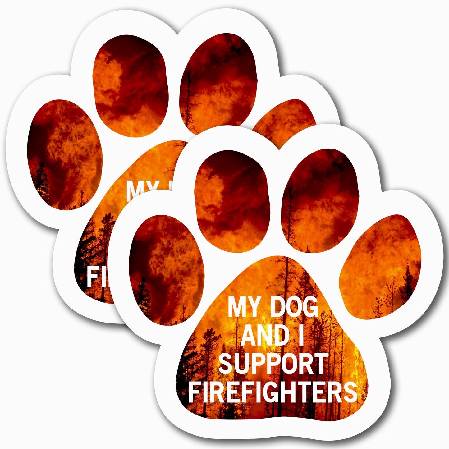 My Dog and I Support Firefighters Car Magnet 5 Inch, 2 Pack, Dog Lover Gift