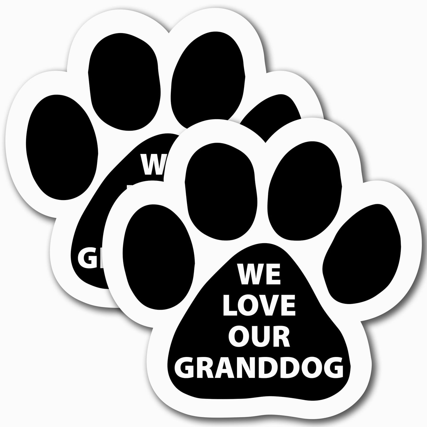 We Love Our Granddog Pawprint Car Magnet, 5 Inch, 2 Pack, Dog Lover Gift