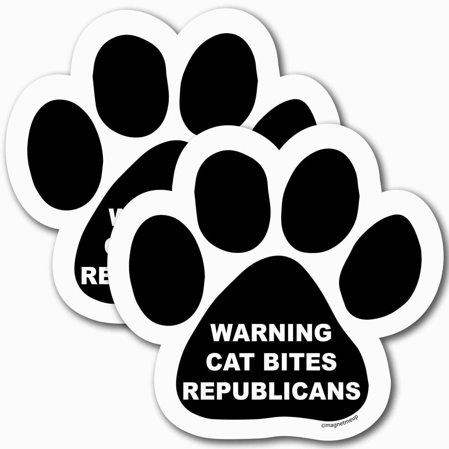 Warning Cat Bites Republicans Car Magnet, 5 Inch, 2 Pack, Dog Lover Gift