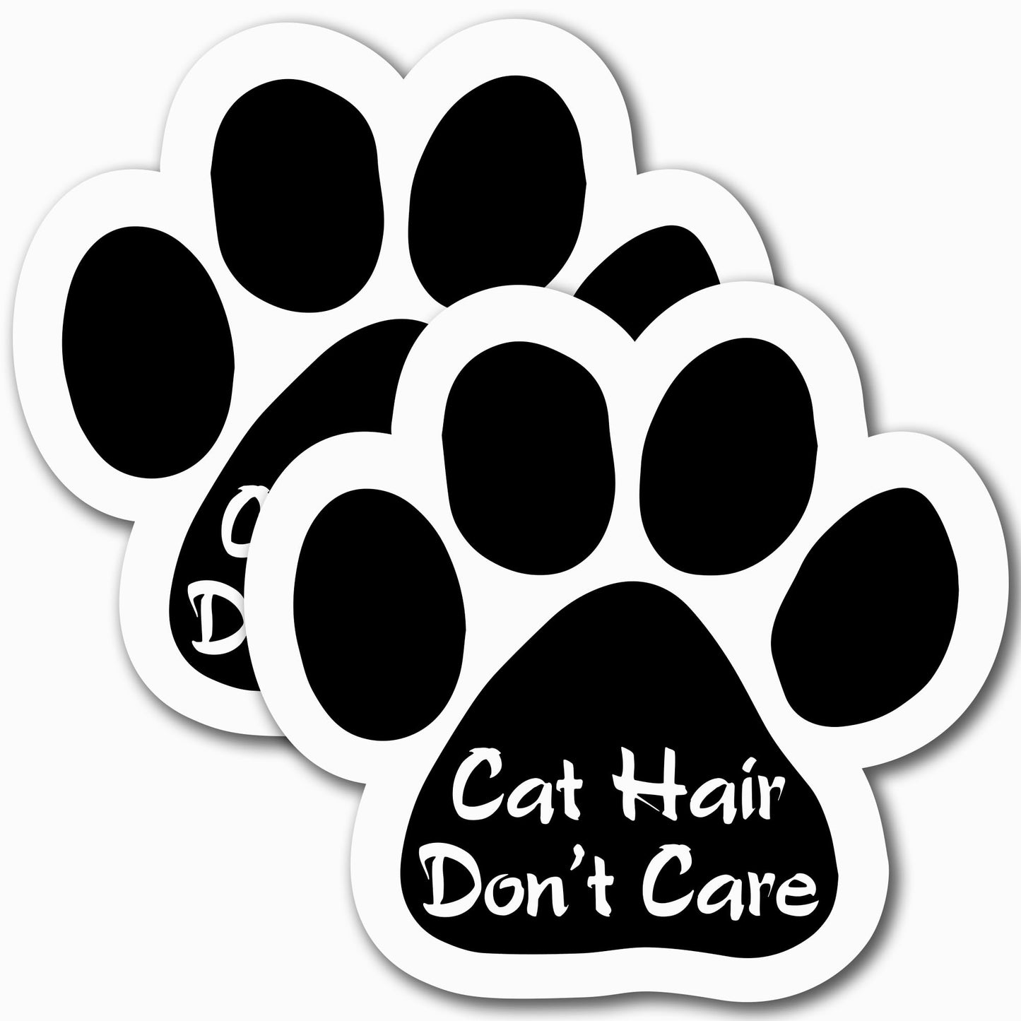 Cat Hair Don't Care Pawprint Car Magnet 5 Inch, 2 Pack Ideal Dog Lover Gift