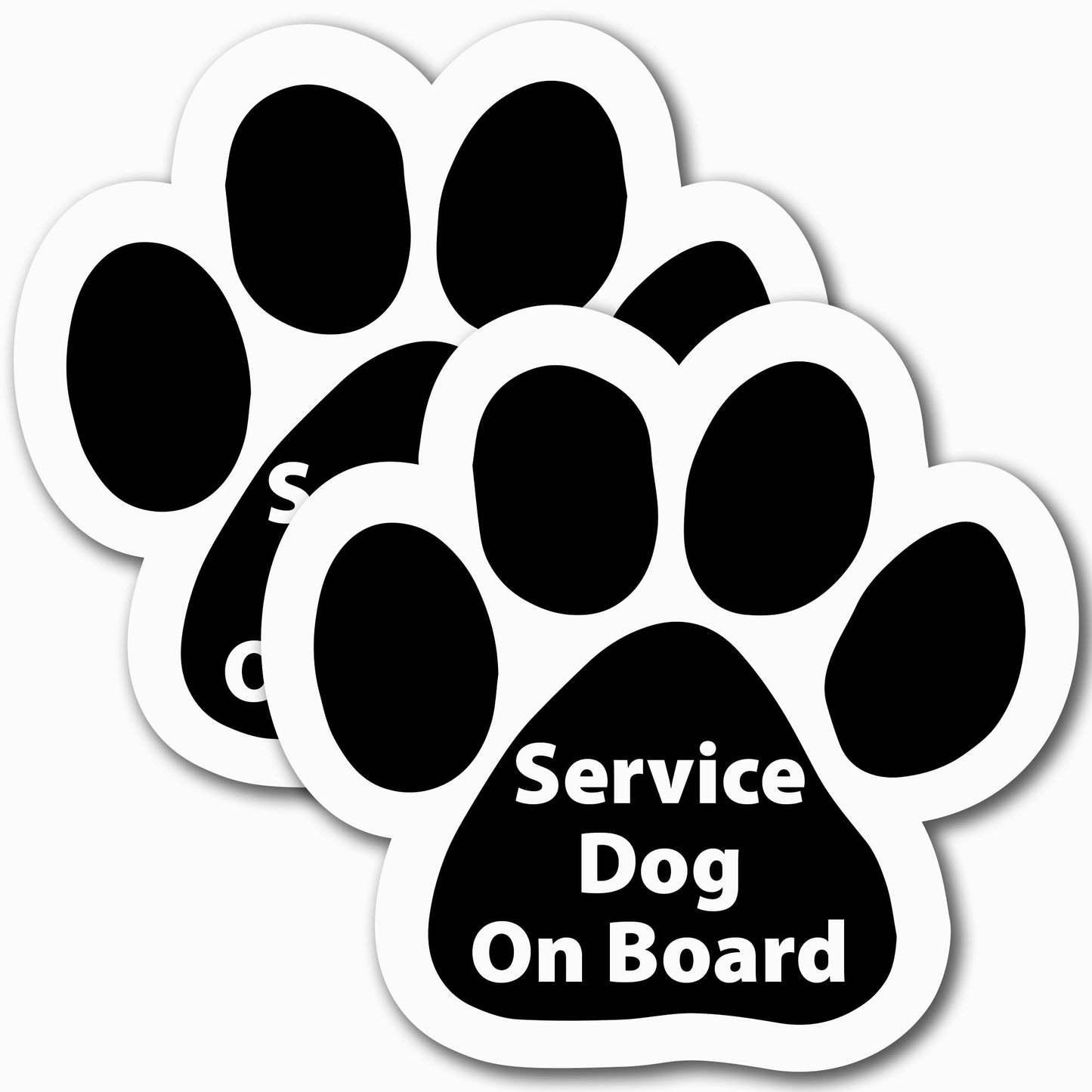 Service Dog Pawprint Car Magnetic Decal 5 Inch, 2 Pack Ideal Dog Lover Gift