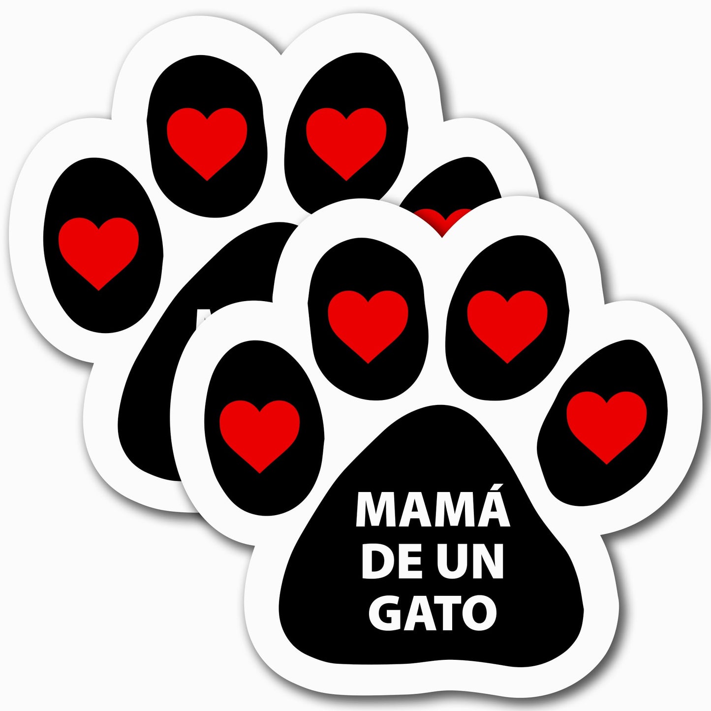Mama de un Gato Pawprint Car Magnet, 5 Inch, 2 Pack, Ideal Dog Lover Gift