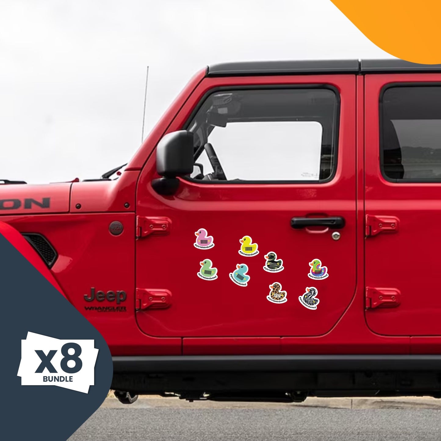 Magnet Me Up You've Been Ducked Cute Vehicle Duck Magnets, Ducking Game, 8 Pack, 4x4 Inch, Multi Pack, Heavy Duty Automotive Magnet for Car Truck SUV Funny Joke Prank, Duck Duck Beep