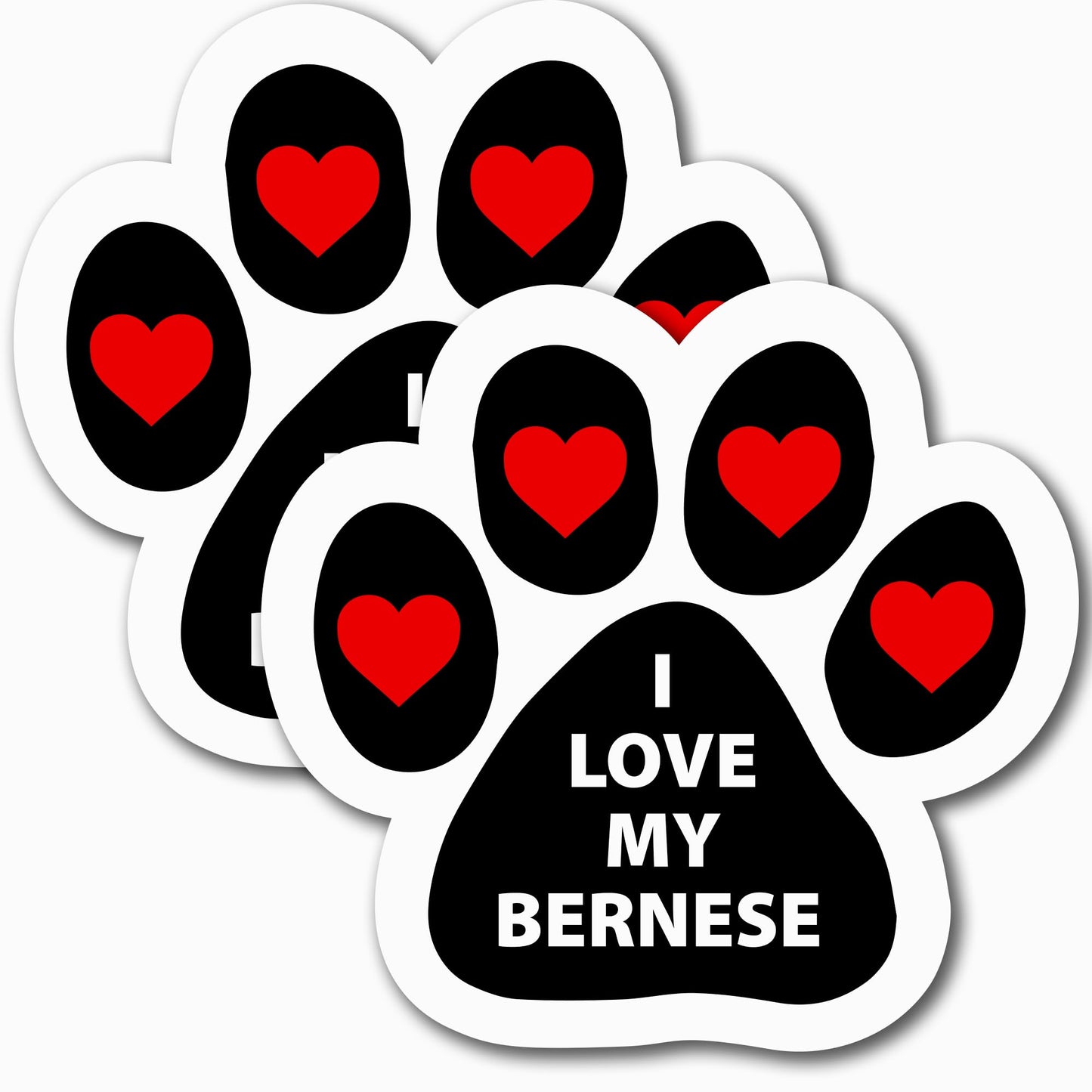 I Love My Bernese Car Magnet 5 Inch, 2 Pack Waterproof Dog Lover Gift Vinyl