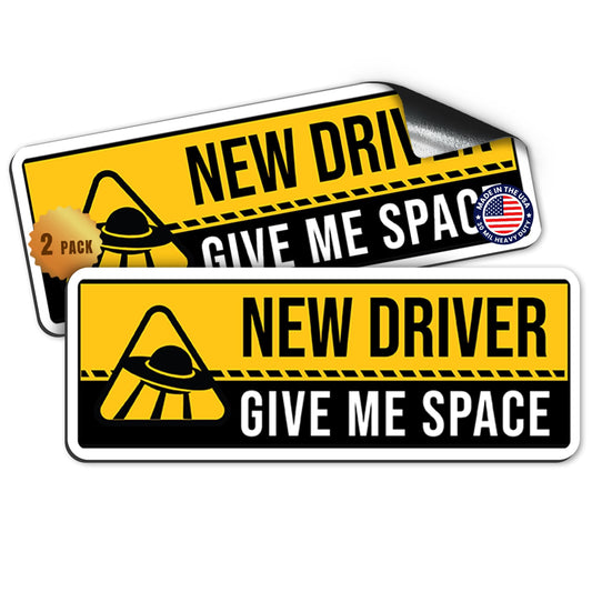 Magnet Me Up “Give Me Space”, Funny New Driver Car Magnet, 3x8 Inch, 2 Pack