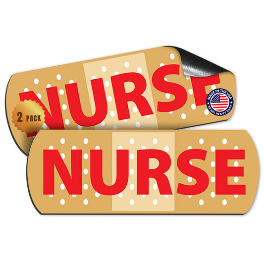 Magnet Me Up Nurse Band Aid Magnet Decal, 3x8 Inch, 2 Pack