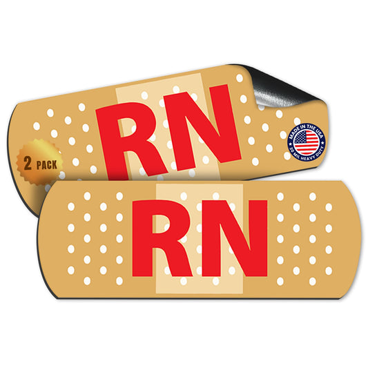 Magnet Me Up RN Band Aid Magnet Decal, 3x8 Inch, 2 Pack