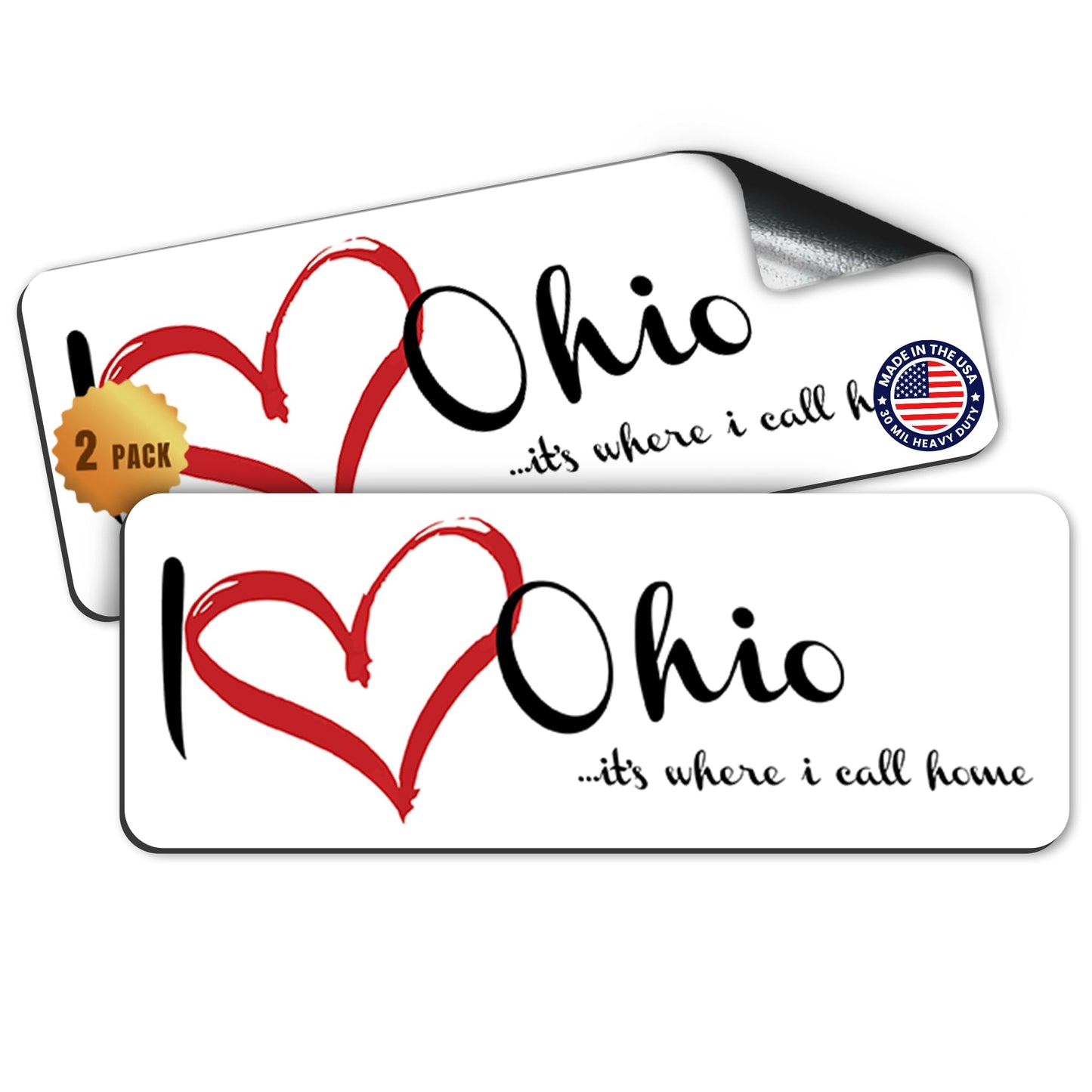 Magnet Me Up I Love Ohio, 3x8 Inch, 2 Pack
