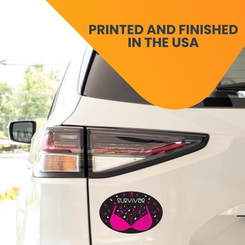 Magnet Me Up Survivor Breast Cancer Awareness Magnet Decal, 4x6 Inches, Heavy Duty Automotive Magnet for Car Truck SUV