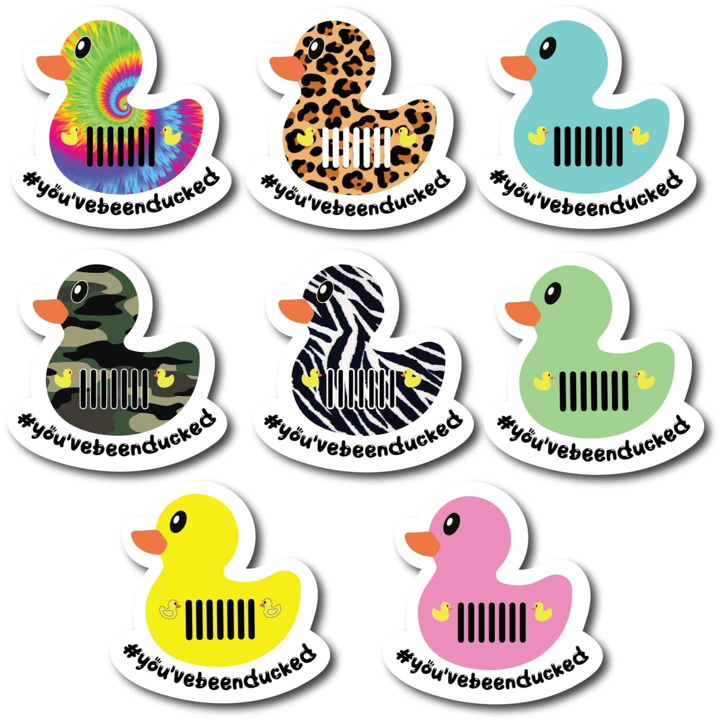Magnet Me Up You've Been Ducked Cute Vehicle Duck Magnets, Ducking Game, 8 Pack, 4x4 Inch, Multi Pack, Heavy Duty Automotive Magnet for Car Truck SUV Funny Joke Prank, Duck Duck Beep