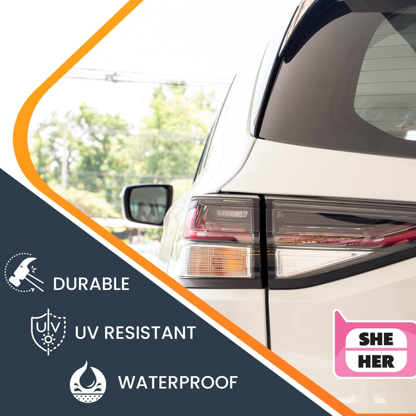 Magnet Me Up Pronoun She Her Magnet Decal, 4x5 inch, Heavy Duty Automotive Magnet for Car, Truck, SUV Or Any Magnetic Surface, In Support of Transgender and Self Expression