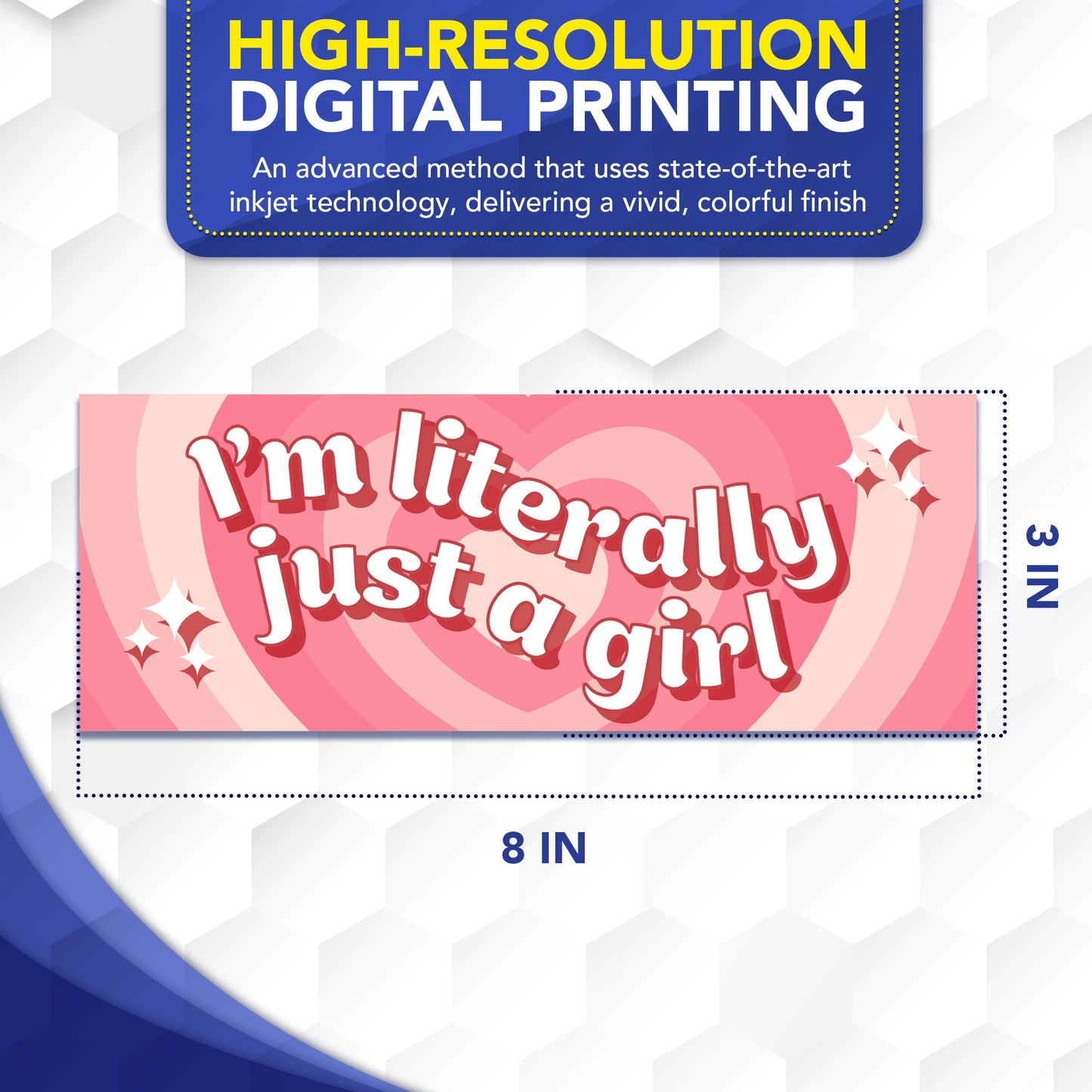 Magnet Me Up Iโm Literally Just a Girl Funny Car Magnet, 3x8 Inch, 2 Pack