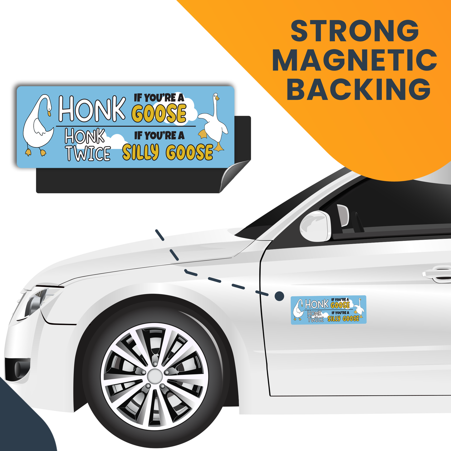 Magnet Me Up Honk If You're A Goose, Twice If Silly Goose, 3x8, 2 Pack