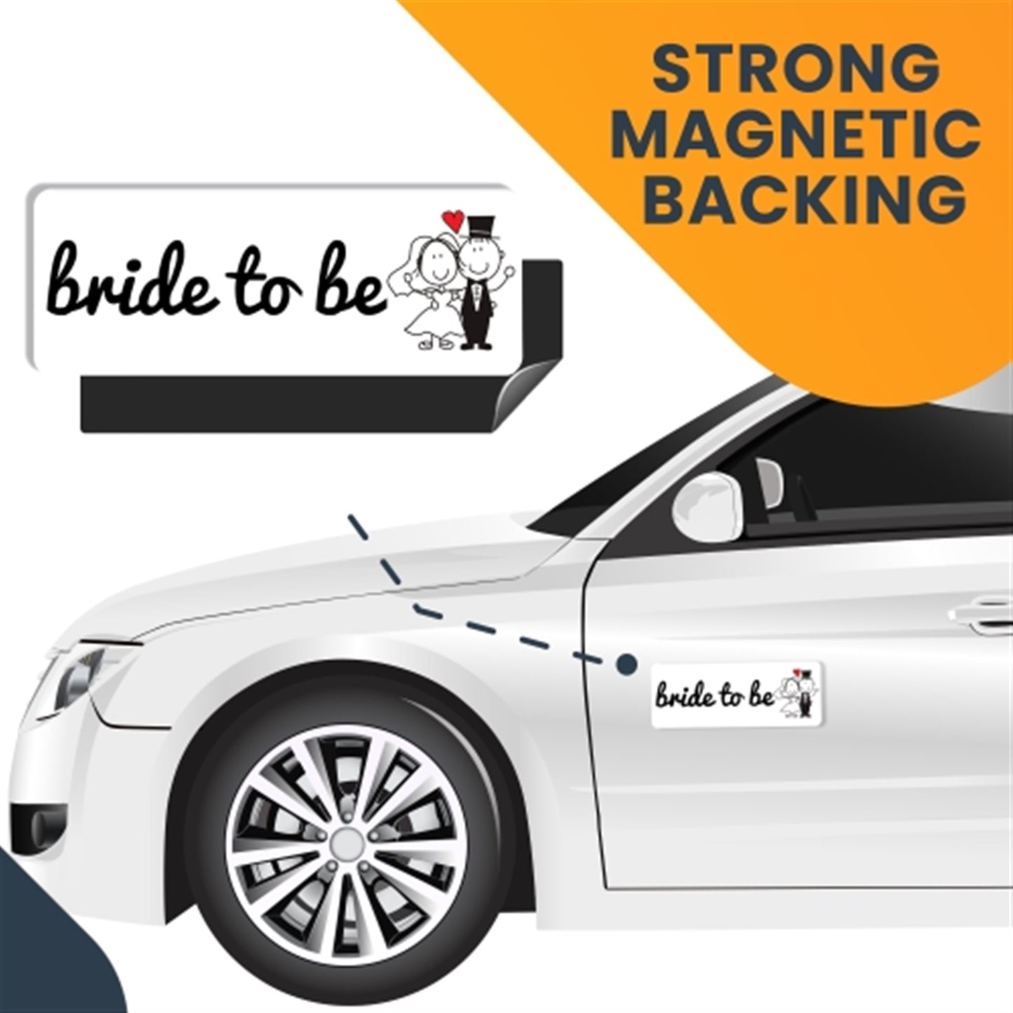 Magnet Me Up Bride to Be Magnet Decal, 3x8 Inch, 2 Pack
