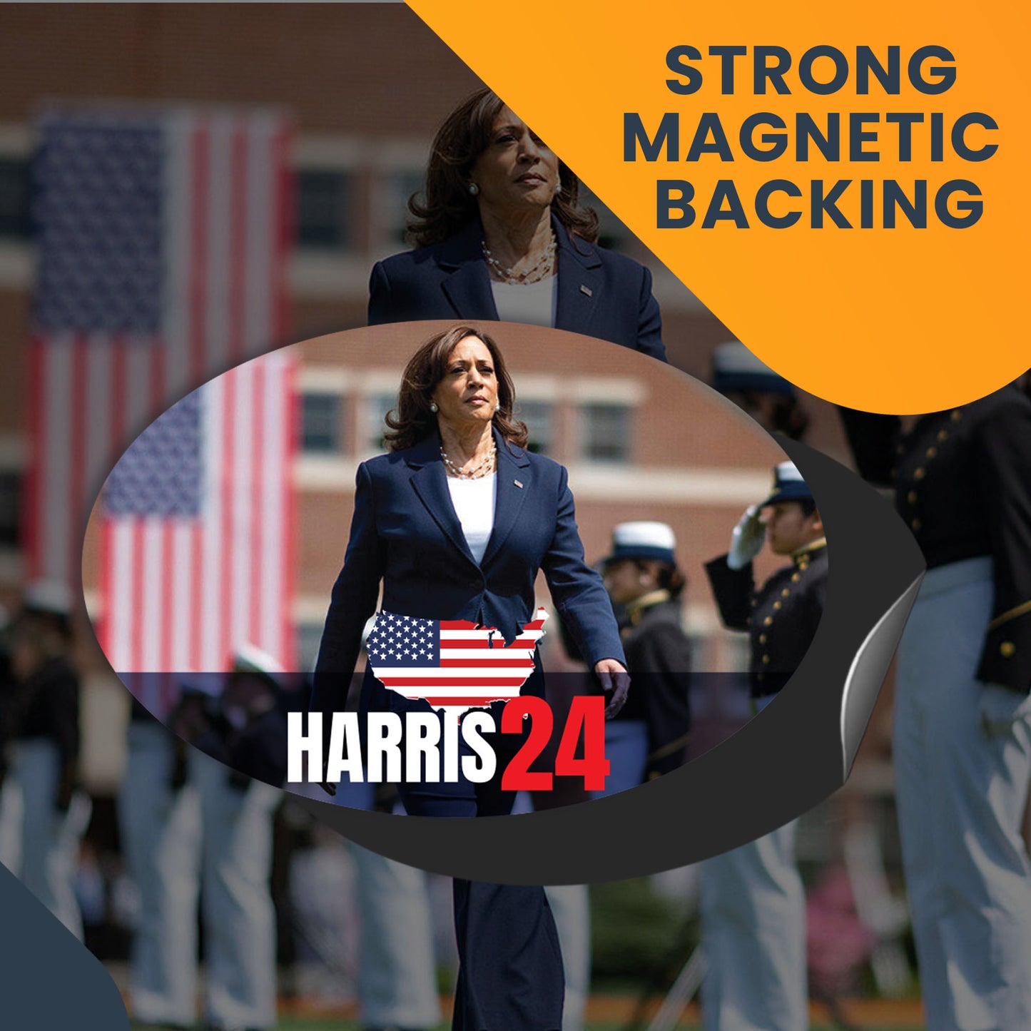Magnet Me Up Kamala Harris 2024 Election Magnet Decal, 4x6 Inch Oval, Bold and Inspiring Political Campaign Souvenir, Progress and Equality, Democrat