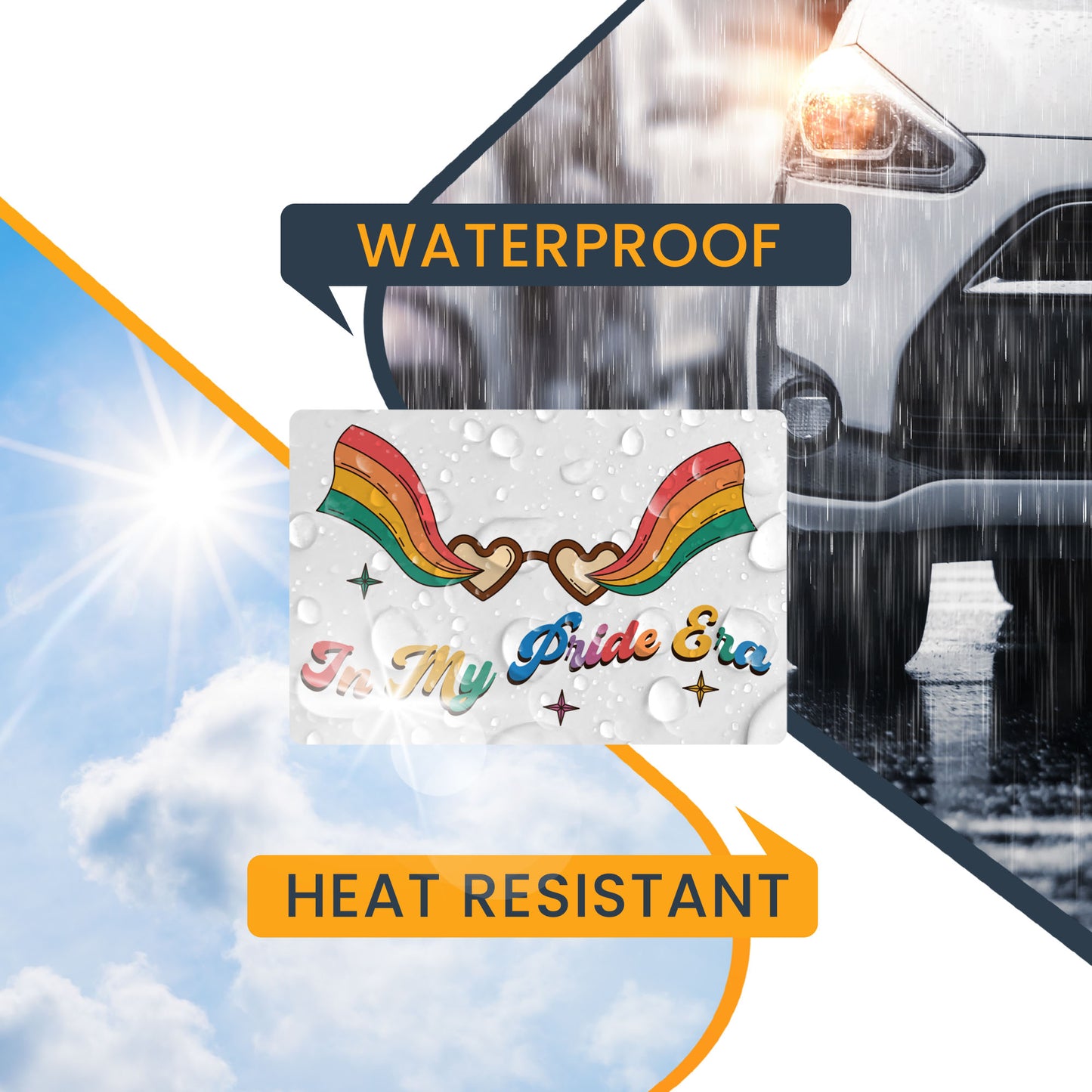 Magnet Me Up I'm in My Pride Era LGBTQ Magnet Decal, 6x4 Inch, Rainbow Support Gay Pride and Equality, Love Conquers All, Magnet for Car