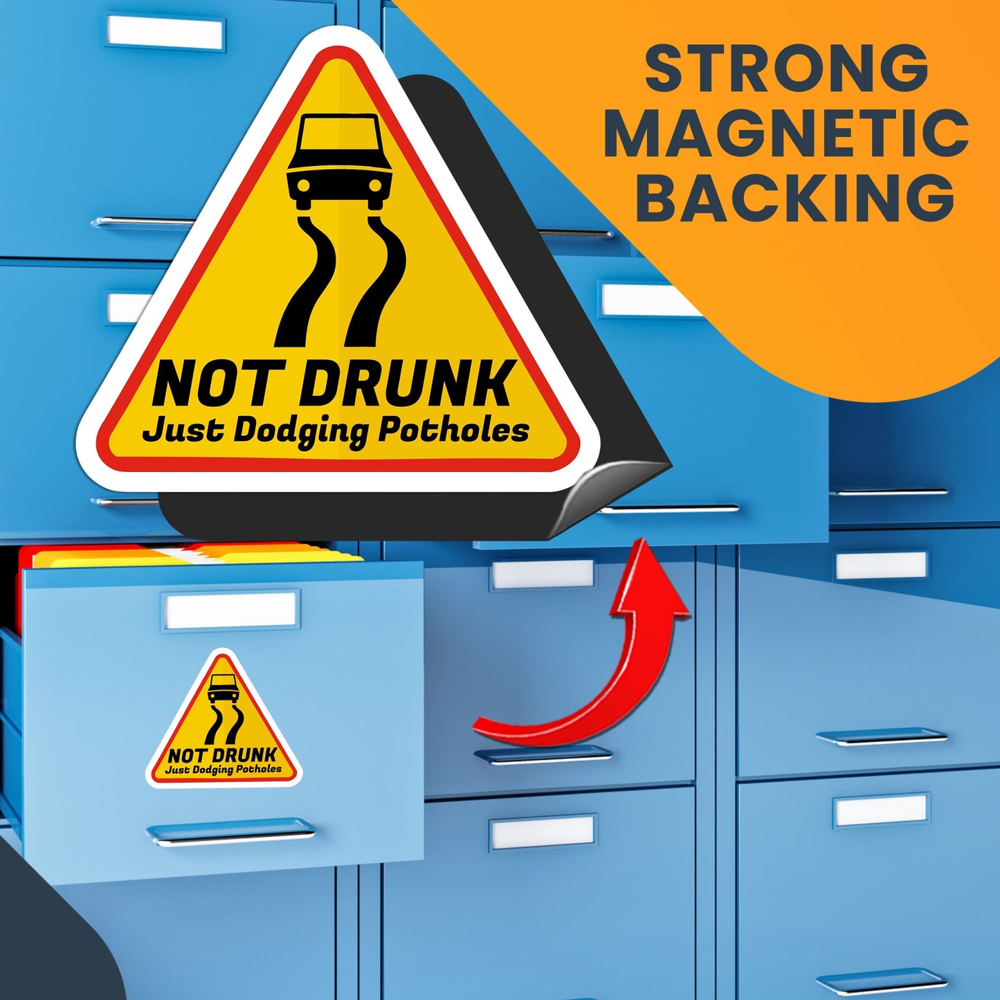 Magnet Me Up Not Drunk, Just Dodging Potholes Magnet Decal, 5x4.6 inch, Funny Car Magnet, Hilarious Vehicle Accessory for Drivers, Gag Gift