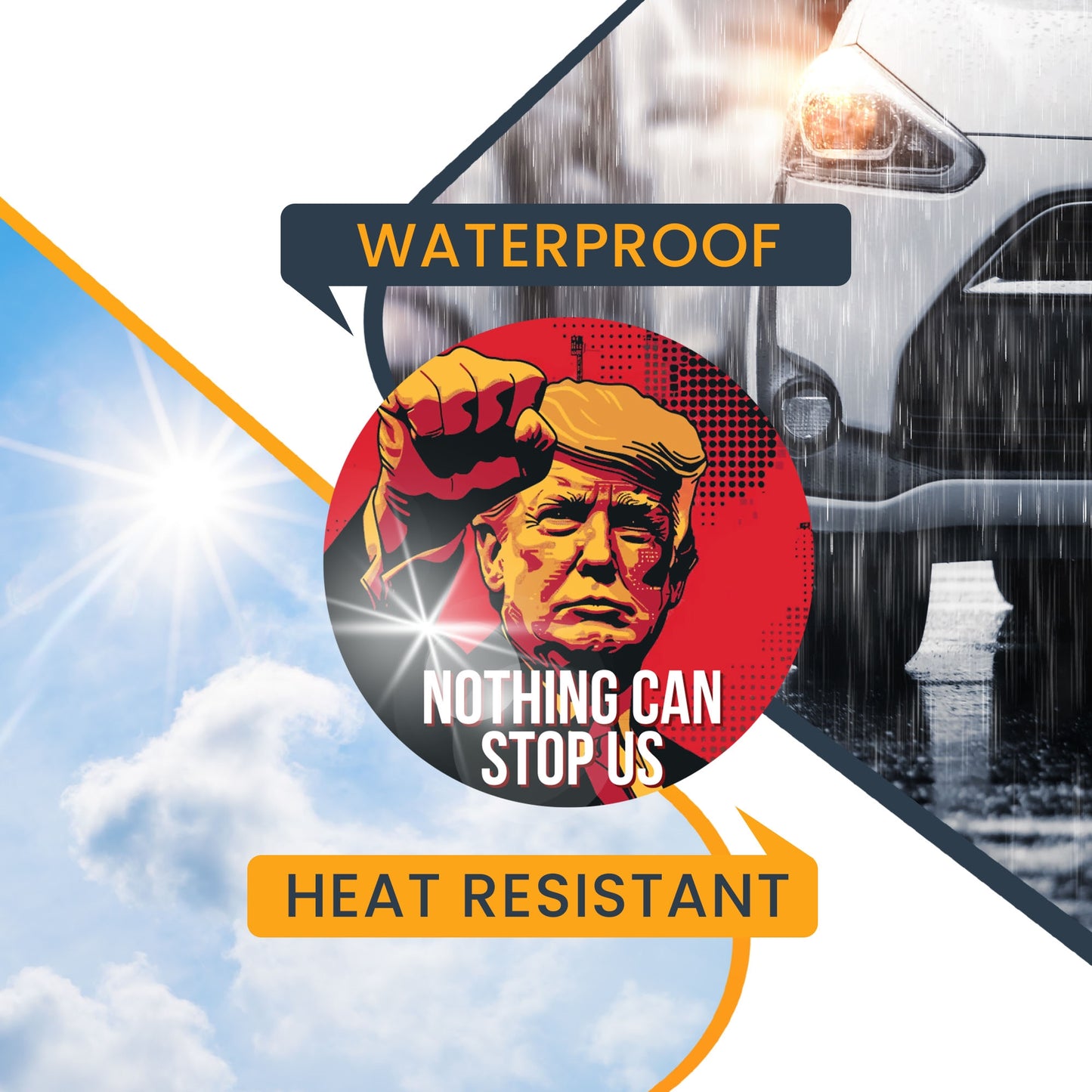 Magnet Me Up Nothing Can Stop Us, President Trump Assassination Campaign Magnet Decal, 4x6 inches, Take Back America, Inspirational Message for Fridge, Bumper, and any Magnetic Surface, Crafted in USA