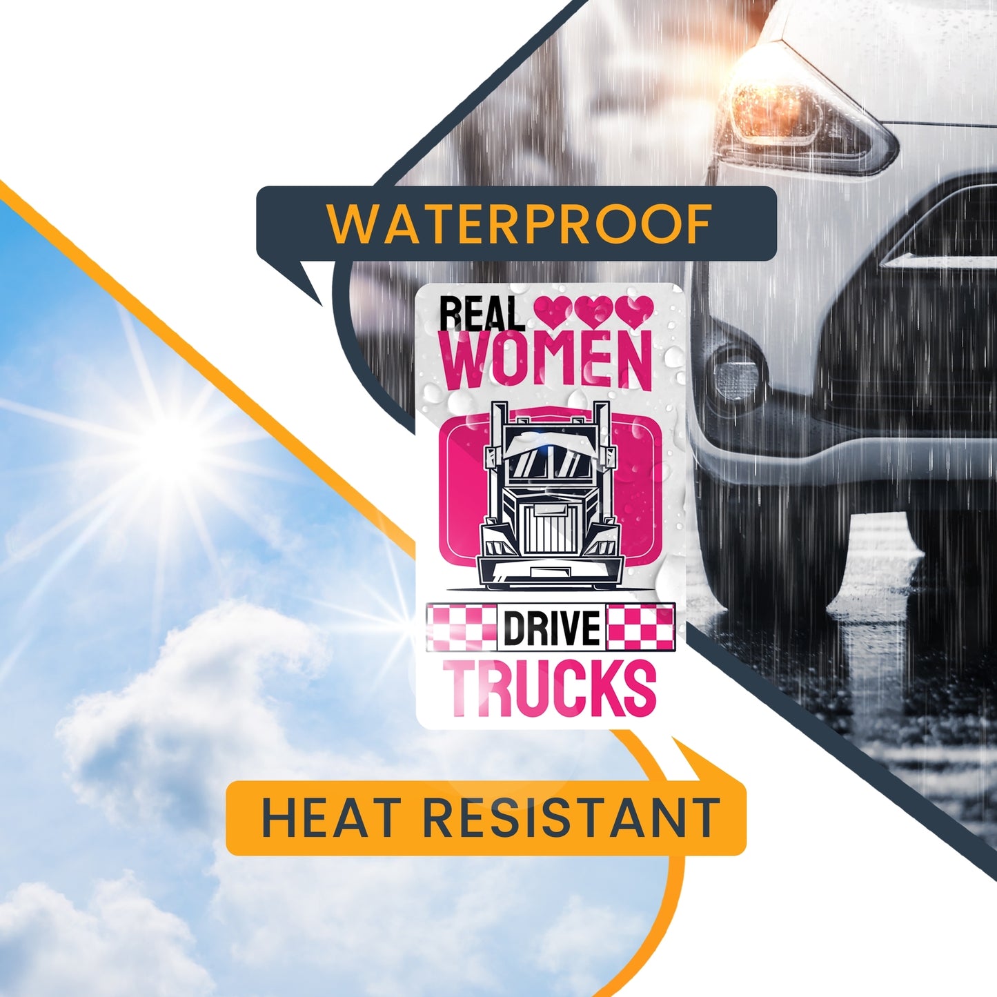 Magnet Me Up Real Women Drive Big Rig Trucks, 3.5x6 Inch, Pink, in Support of Female Truckers, Perfect for Car, Diesel Truck, SUV or Any Other Magnetic Surface, for Women